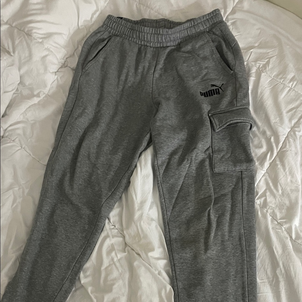 Puma Heather Gray Cargo Joggers